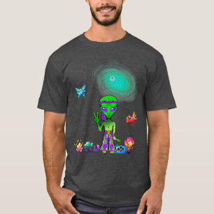 Camiseta Espacio retro Alien 60s 70Era Psicodélico diversió