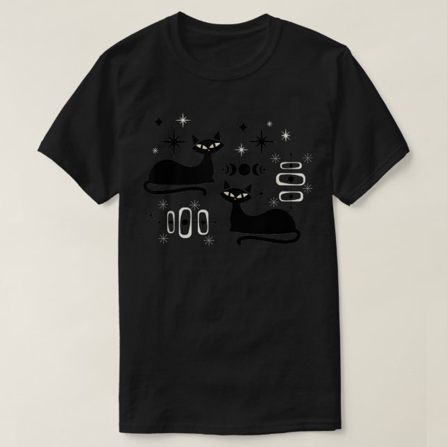 Camiseta Espacio retro de edad atómica para gatos de mediad (Diseño del anverso)