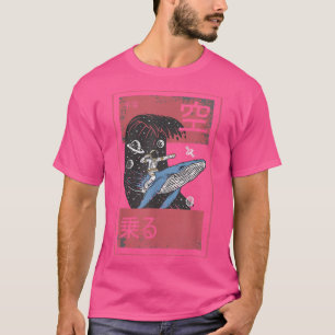 Camiseta Espacio Temático Astronauta Hombre En Una Ballena