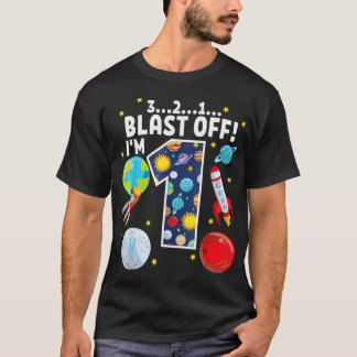 Camiseta Espacio Ultraterrestre 321 Blast Off Age 1 1st Bir