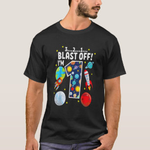 Camiseta Espacio Ultraterrestre 321 Blast Off Age 1 1st Bir