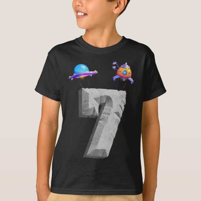 Camiseta Espacio Ultraterrestre 321 Blast Off Age 7 7th Bir (Anverso)