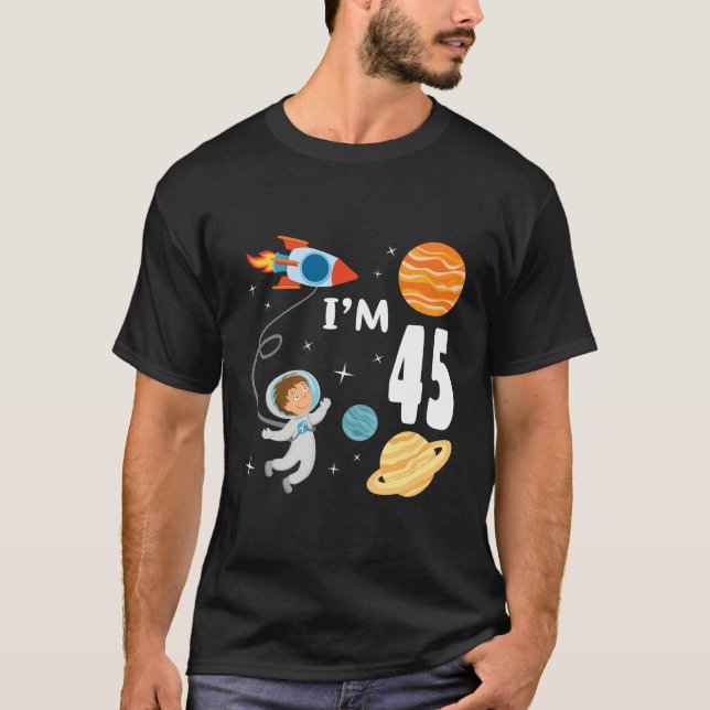 Camiseta Espacio Ultraterrestre 45º Planetas Astronautas De (Anverso)