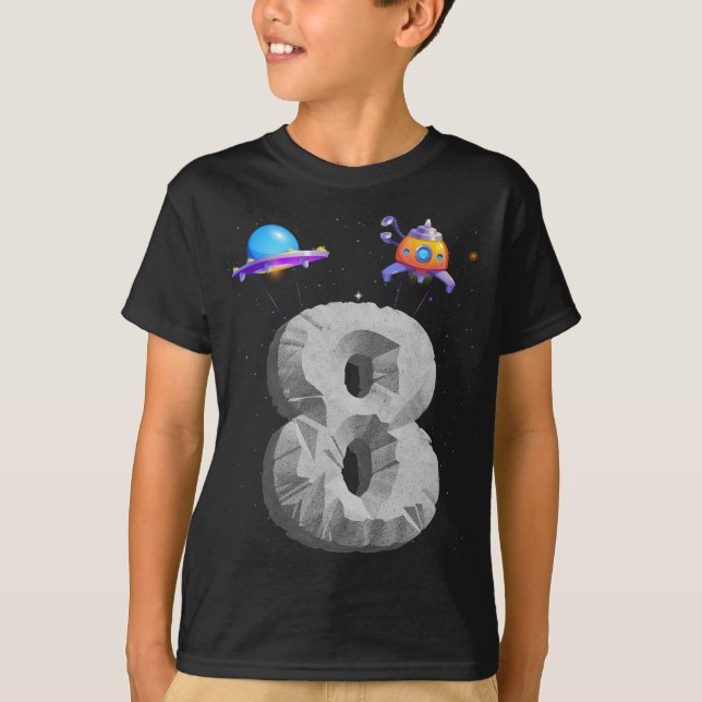 Camiseta Espacio Ultraterrestre 8 años Chica de la fiesta d (Anverso)