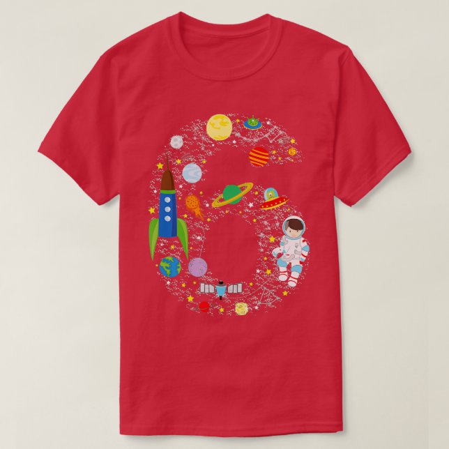 Camiseta Espacio Ultraterrestre Sexto Astronauta de Cumplea (Diseño del anverso)