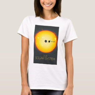 Camiseta Espacio ultraterrestre, sistema solar, sol y plane
