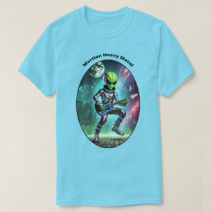 Camiseta Espacio vintage Alien Martian tocando la guitarra
