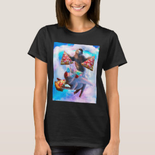 Camiseta Espacio volador Pizza Sloth Riding Rainbow Pig Uni