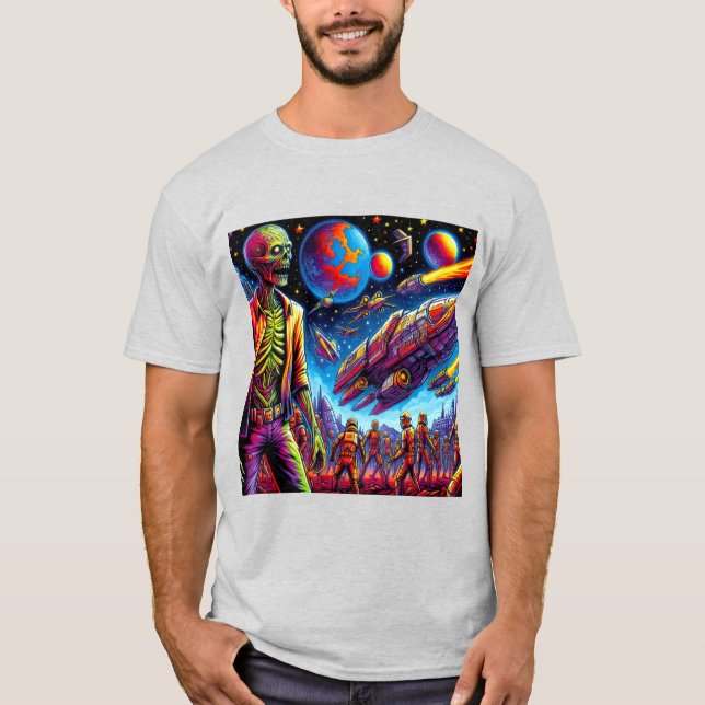 Camiseta Espacio Zombie Apocalipsis: (Anverso)