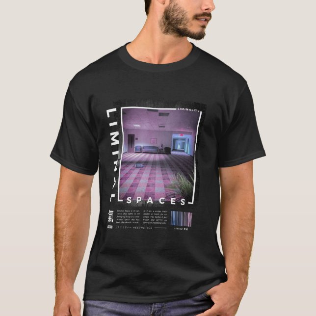 Camiseta Espacios Liminales Vaporwave Retro Larga Manga Cam (Anverso)