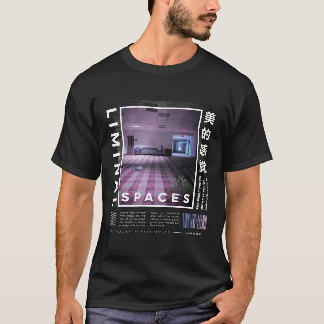 Camiseta Espacios limítrofes Retro Vaporwave (Anverso)