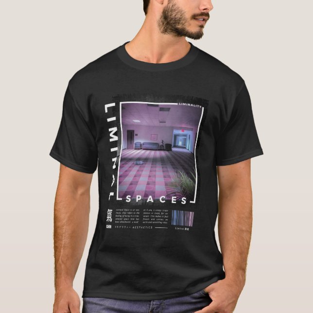 Camiseta Espacios limítrofes Vaporwave (Anverso)