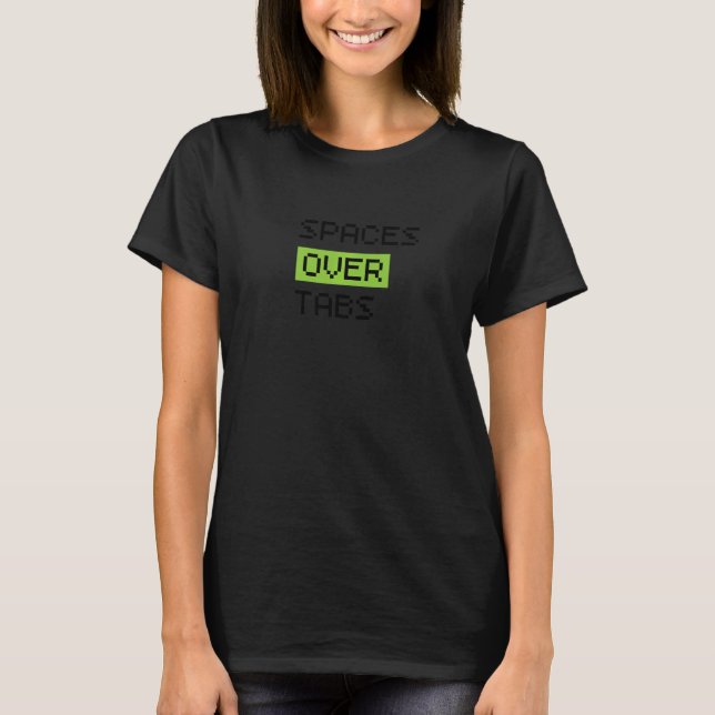 Camiseta Espacios sobre pestañas, software de codificador d (Anverso)