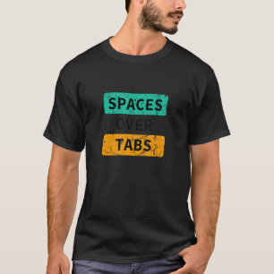 Camiseta Espacios sobre pestañas, software de codificador d