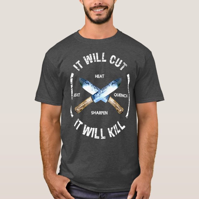 Camiseta Espada De Cuchillo Forjada De Fuego Cortará Regalo (Anverso)