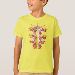 Camiseta Espada de Dragón Amarillo Brillante