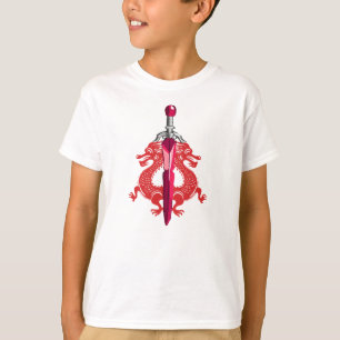 Camiseta Espada Dragón de Tormenta Teal Roja
