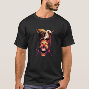 Camiseta Espadas de dragón de cráneo espeluznantes Premium