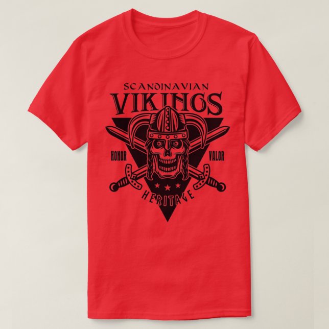 Camiseta Espadas y cráneo del patrimonio de honor y valor e (Diseño del anverso)