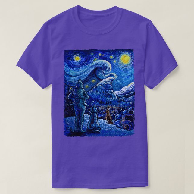 Camiseta Espalda de nieve estrellada (Diseño del anverso)