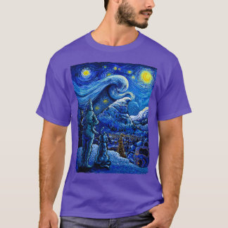 Camiseta Espalda de nieve estrellada