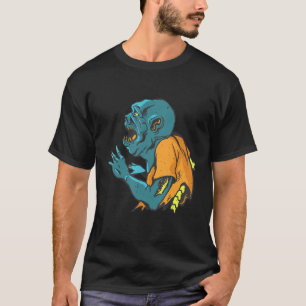 Camiseta Espalda dorsal zombi verde fea espina dorsal