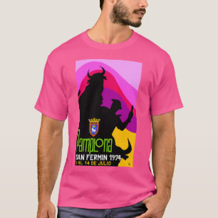 Camiseta España 1974 Carrera Pamplona Del Poster Bulls