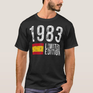 Camiseta España 1983 con bandera cumpleaños