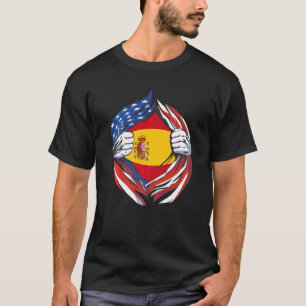 Camiseta España Bandera Americana Orgullosa de mi herencia 
