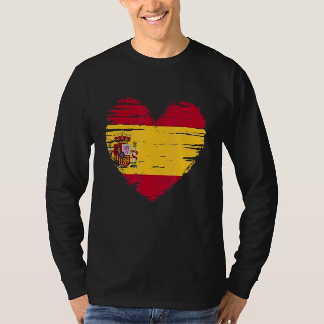 Camiseta España Bandera del Corazón Orgullo Español (Anverso)