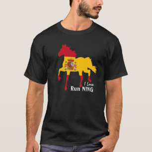 Camiseta España, caballo, bandera española y me encanta cor