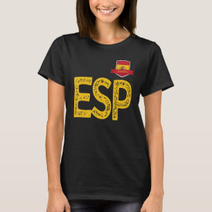 Camiseta España Carta de bandera humana E y S y P España
