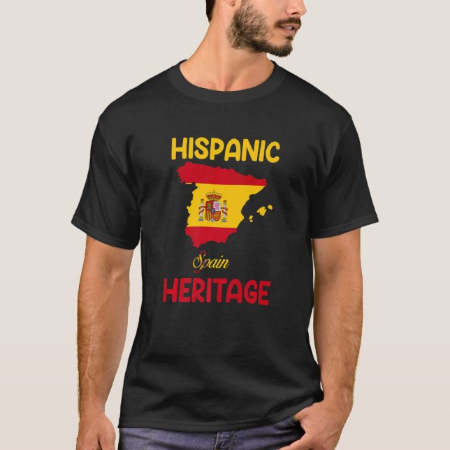 Camiseta España mapa la bandera de España la herencia hispa (Anverso)