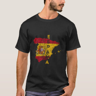 Camiseta España Mapa Y Bandera En Peligro Espaã±A
