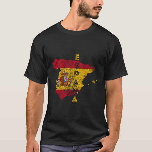 Camiseta España Mapa Y Bandera En Peligro Espaã±A (Anverso)