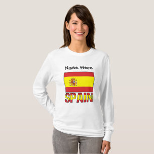 Camiseta España y la bandera española de las mujeres person