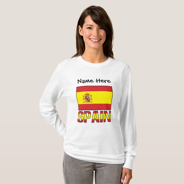 Camiseta España y la bandera española de las mujeres person (Anverso completo)