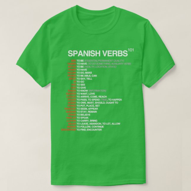 Camiseta Español 101 Español (Diseño del anverso)