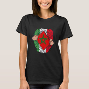 Camiseta Español con raíces marroquíes Bandera de Marruecos