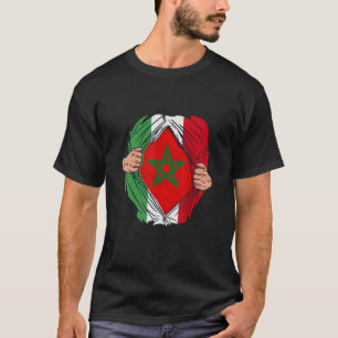 Camiseta Español con raíces marroquíes Maroc Flag con Españ