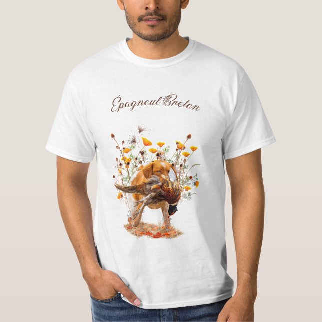 Camiseta Español de Bretaña, cazando café faisán (Anverso)