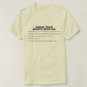 Camiseta español e inglés Conozca Sus Derechos ICE