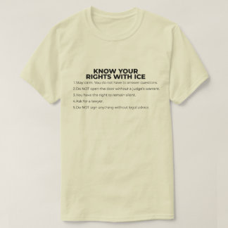 Camiseta español e inglés Conozca Sus Derechos ICE