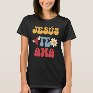 Camiseta Español groovy, Jesús te ama la cadera cristiana d