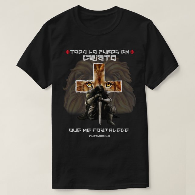 Camiseta Español Regalos Cristianos Españoles Cruz de León  (Diseño del anverso)