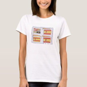 Camiseta Español señala por medio de una bandera, de un