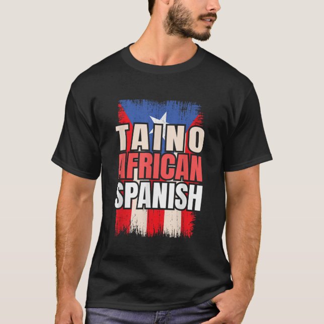 Camiseta Español taíno africano origina cultura hispana esp (Anverso)