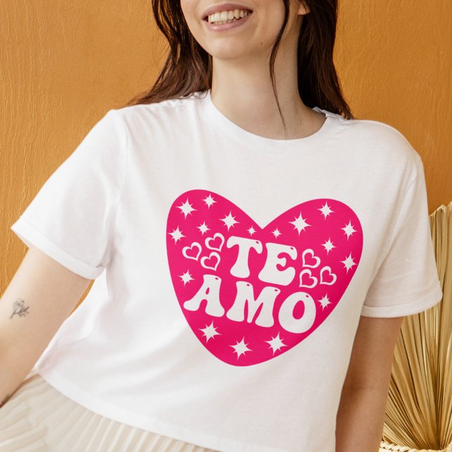 Camiseta Español Te Amo Te Amo El día de San Valentín Rosa  (Subido por el creador)