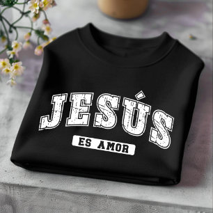 Camiseta española cristiana desgastada Jesús Es Am