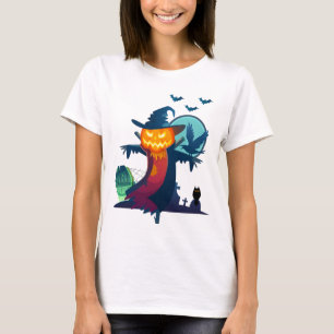 Camiseta Espantapájaros De Halloween Con Leche Y Lechuza